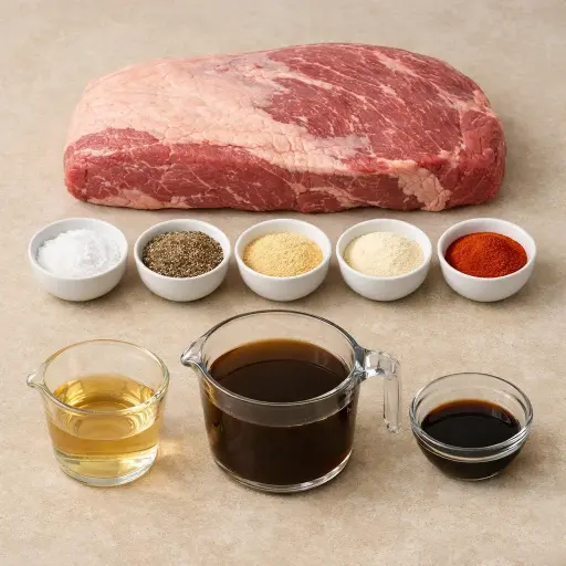 Ingredients for Traditional Smoked Brisket