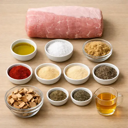 Ingredients for Traditional Smoked Pork Loin Roast