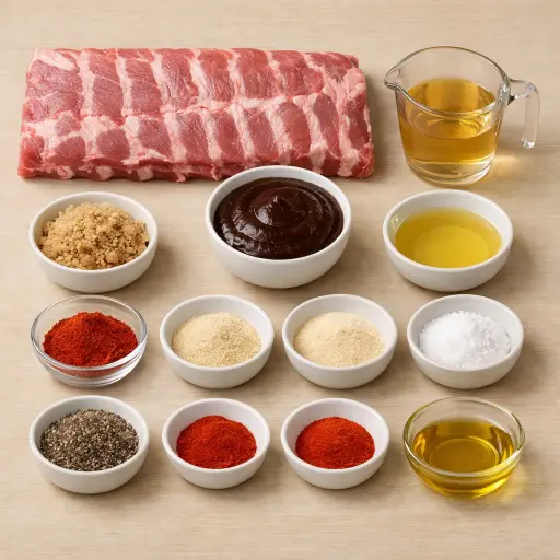 Ingredients for Traditional Smoky Barbecue Ribs