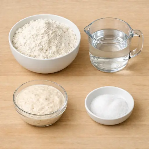 Ingredients for Traditional Sourdough Bread