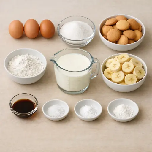 Ingredients for Traditional Southern Banana Pudding