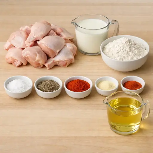 Ingredients for Traditional Southern Fried Chicken