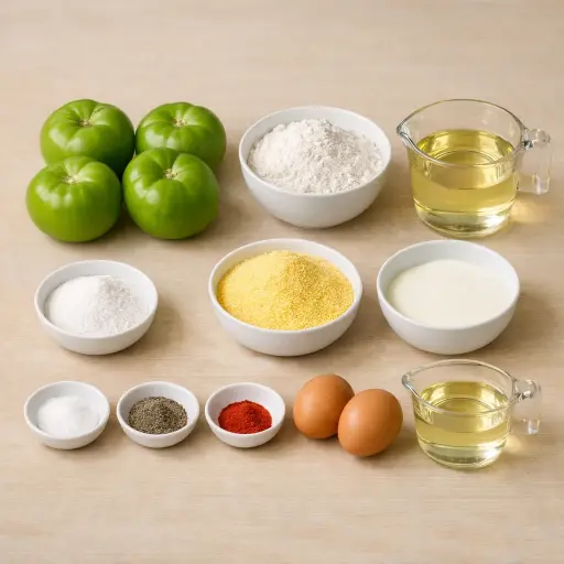 Ingredients for Traditional Southern Fried Green Tomatoes