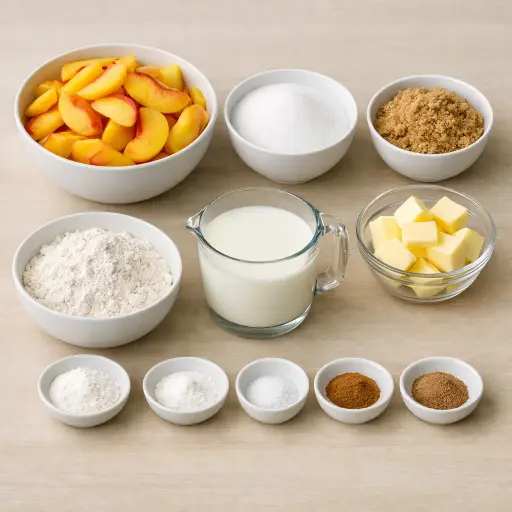 Ingredients for Traditional Southern Peach Cobbler