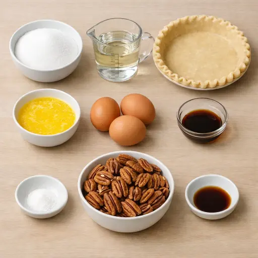 Ingredients for Traditional Southern Pecan Pie
