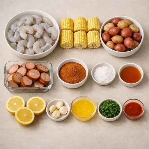 Ingredients for Traditional Southern Shrimp Feast