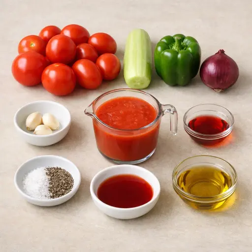 Ingredients for Traditional Spanish Gazpacho