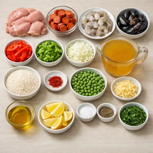 Ingredients for Traditional Spanish Paella