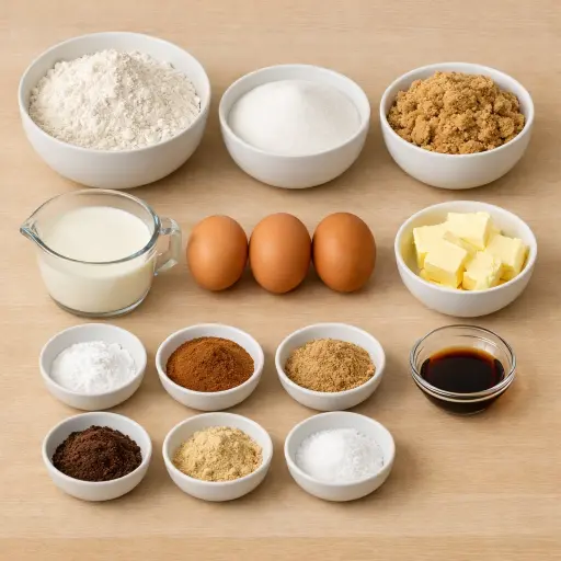 Ingredients for Traditional Spice Cake