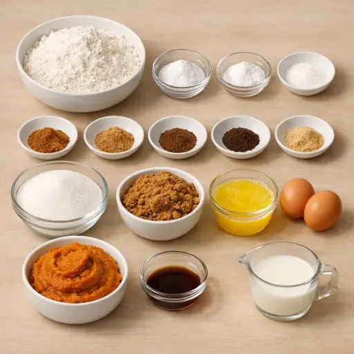 Ingredients for Traditional Spiced Pumpkin Bread