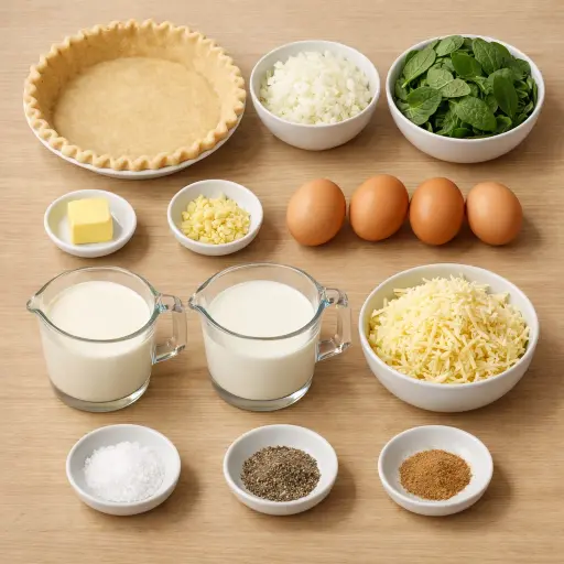 Ingredients for Traditional Spinach Quiche