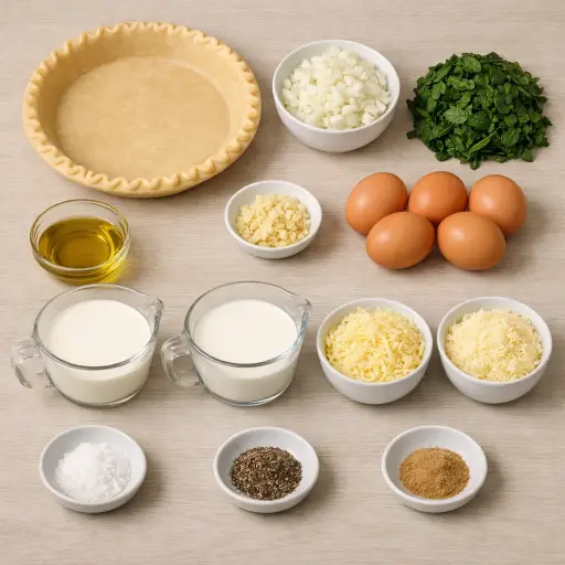 Ingredients for Traditional Spinach Tart