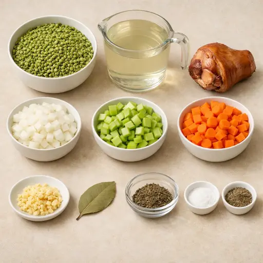 Ingredients for Traditional Split Pea Soup
