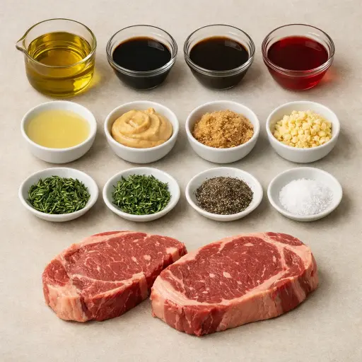 Ingredients for Traditional Steak Marinade