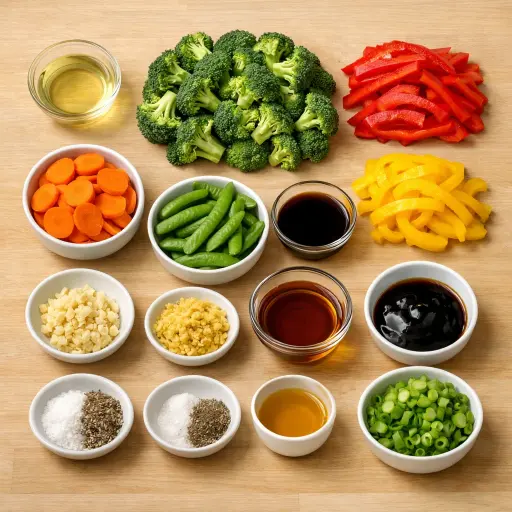 Ingredients for Traditional Stir-Fried Vegetables