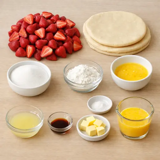 Ingredients for Traditional Strawberry Delight Pie