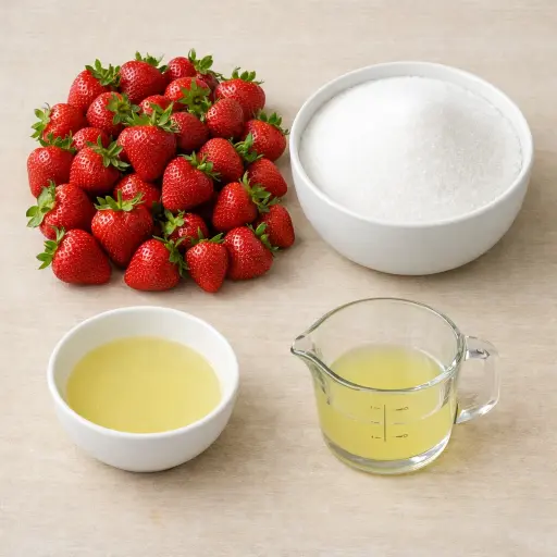 Ingredients for Traditional Strawberry Preserve