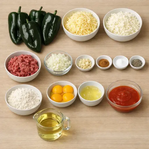 Ingredients for Traditional Stuffed Poblano Peppers