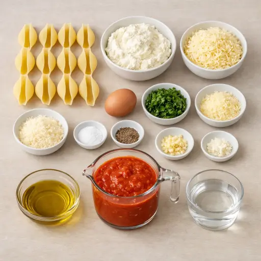 Ingredients for Traditional Stuffed Shells