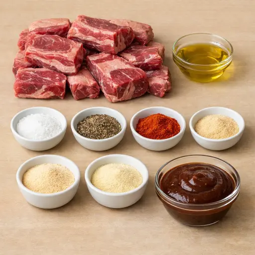 Ingredients for Traditional Succulent Oven Beef Ribs