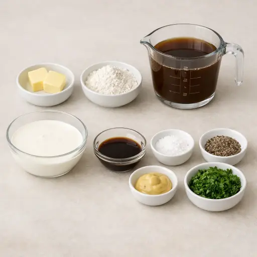 Ingredients for Traditional Swedish Meatball Sauce