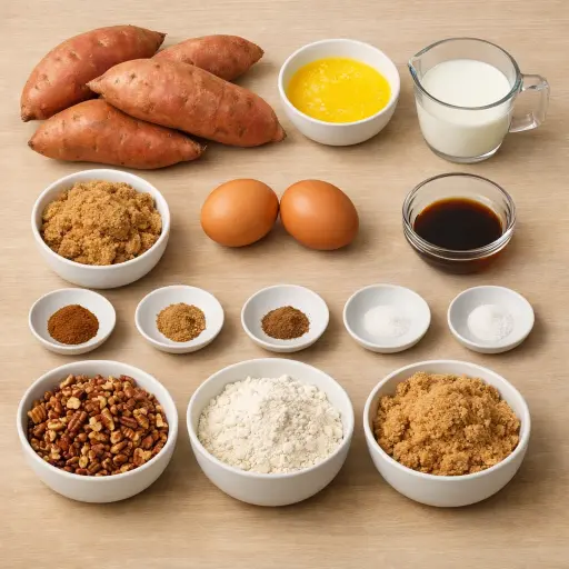 Ingredients for Traditional Sweet Potato Casserole