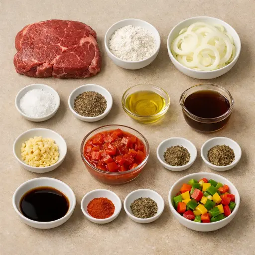 Ingredients for Traditional Swiss Steak