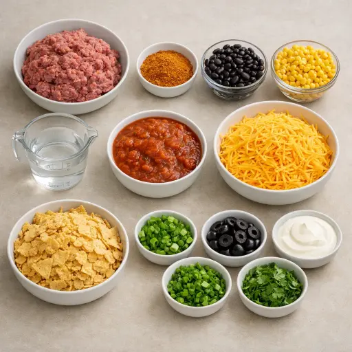 Ingredients for Traditional Taco Casserole