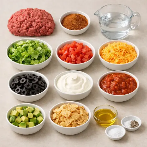 Ingredients for Traditional Taco Salad