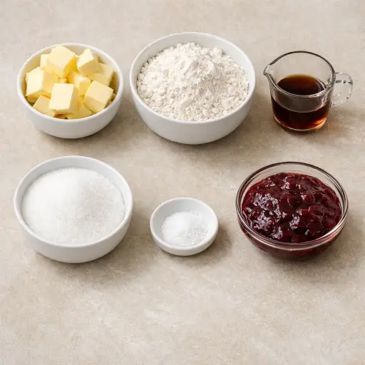 Ingredients for Traditional Thumbprint Cookies