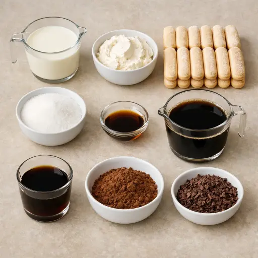 Ingredients for Traditional Tiramisu Delight