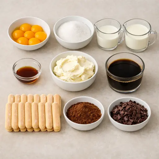 Ingredients for Traditional Tiramisu