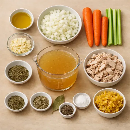 Ingredients for Traditional Turkey Soup