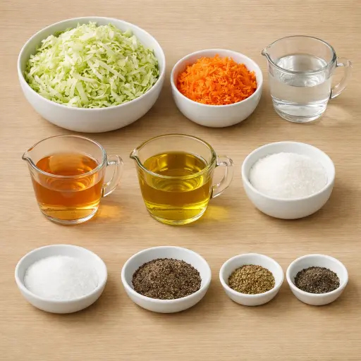 Ingredients for Traditional Vinegar Coleslaw