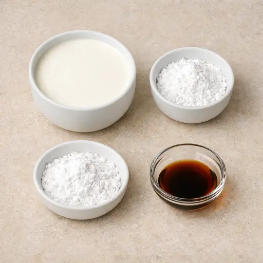 Ingredients for Traditional Whipped Cream Frosting