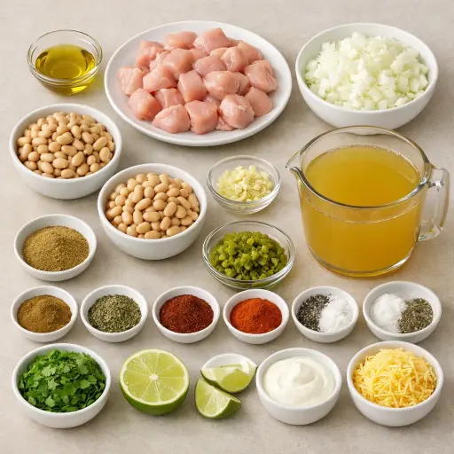 Ingredients for Traditional White Bean Chili