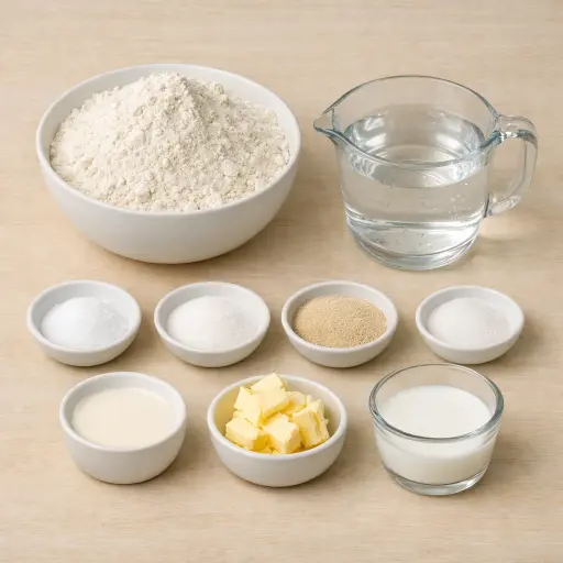 Ingredients for Traditional White Bread