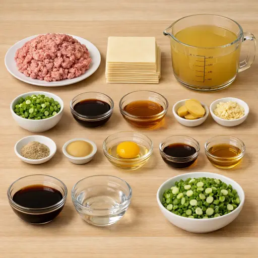Ingredients for Traditional Wonton Soup