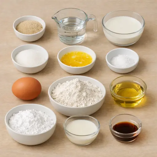 Ingredients for Traditional Yeast Doughnuts