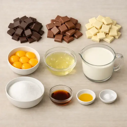 Ingredients for Triple Chocolate Mousse