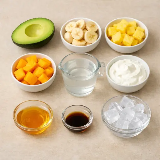 Ingredients for Tropical Avocado Smoothie