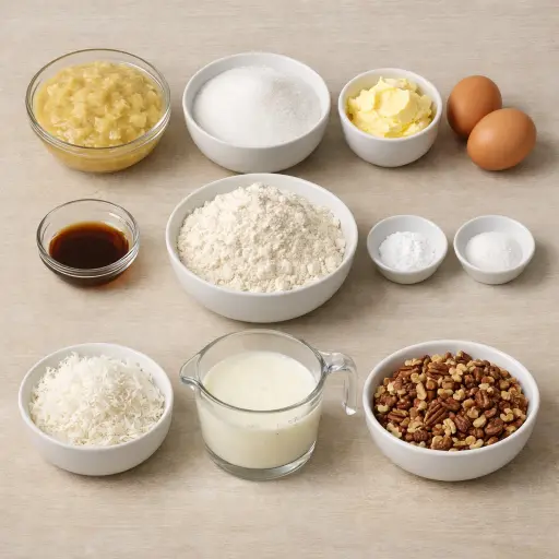 Ingredients for Tropical Banana Coconut Cake