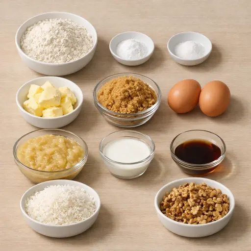 Ingredients for Tropical Banana Coconut Muffins