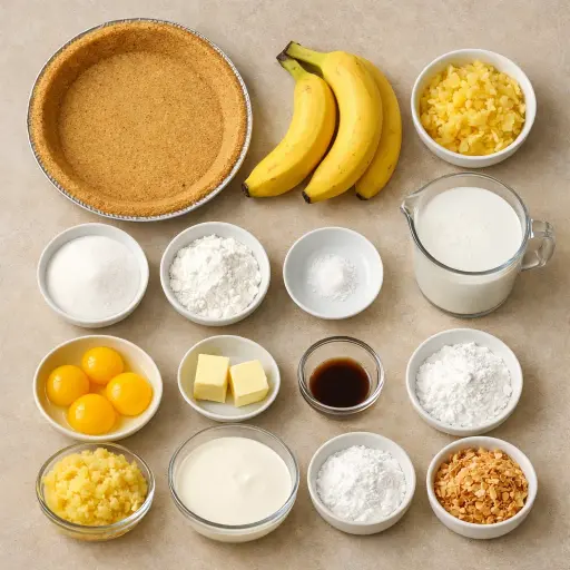 Ingredients for Tropical Banana Cream Pie