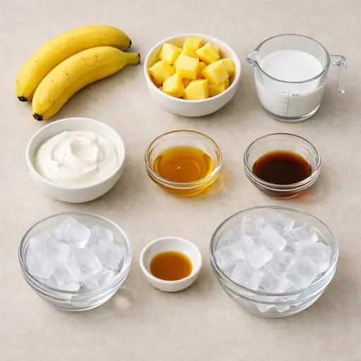 Ingredients for Tropical Banana Pineapple Smoothie