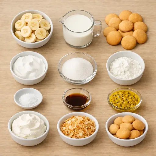 Ingredients for Tropical Banana Pudding Delight
