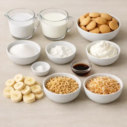 Ingredients for Tropical Banana Pudding