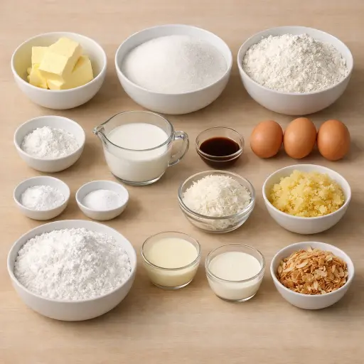 Ingredients for Tropical Bliss Coconut Cake