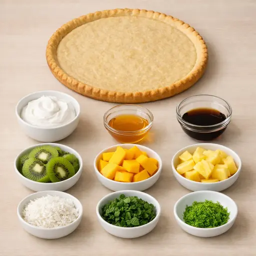 Ingredients for Tropical Bliss Fruit Pizza