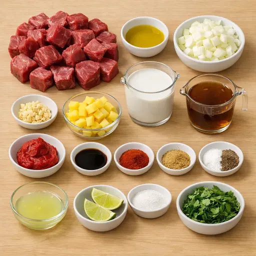 Ingredients for Tropical Carne Guisada
